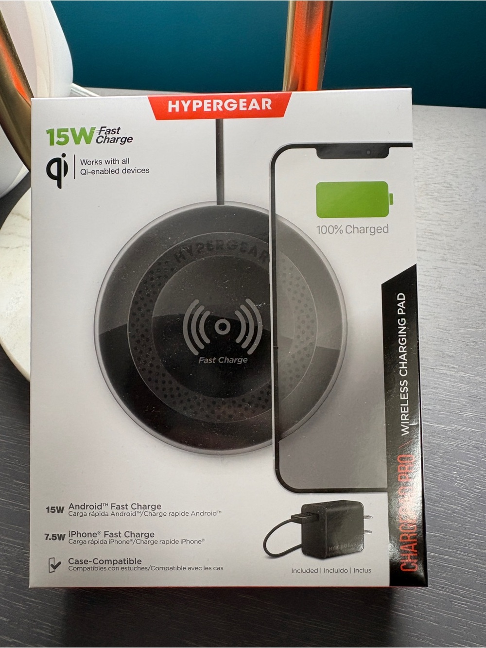 HYPERGEAR 15W Qi Wireless smartphone Fast Charging Pad - Black